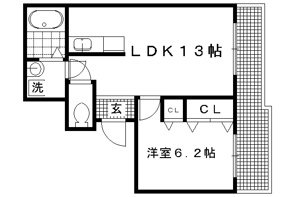 プチドエル修学院(1LDK/1階)の間取り写真