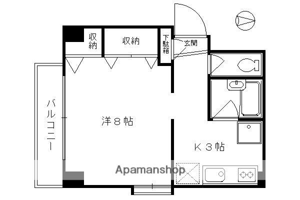 ドマーレ府庁前(1K/2階)の間取り写真