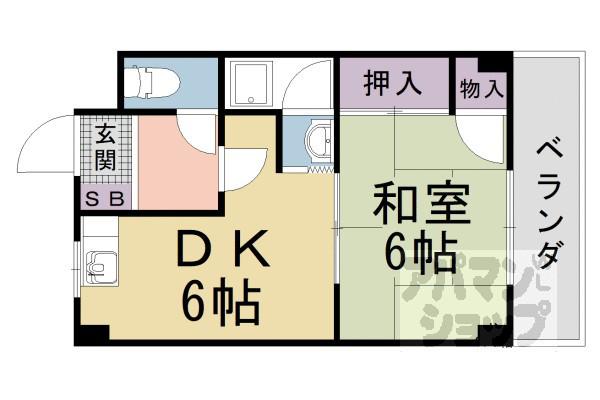 オリエント西山科(1DK/4階)の間取り写真