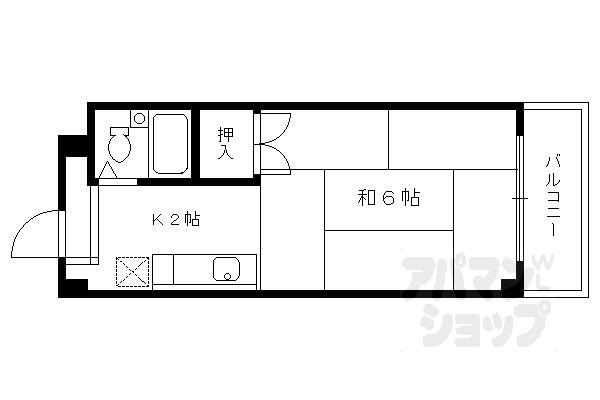 ハイツベルセイム(1K/4階)の間取り写真