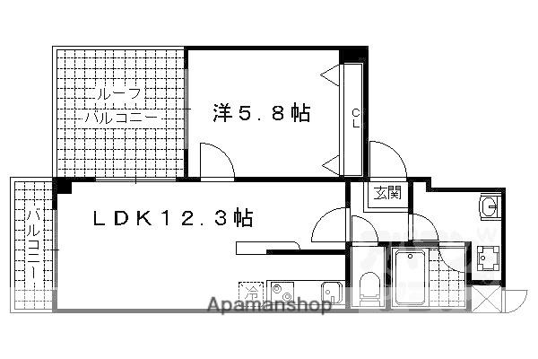 リアライズ小山西御所(1LDK/4階)の間取り写真