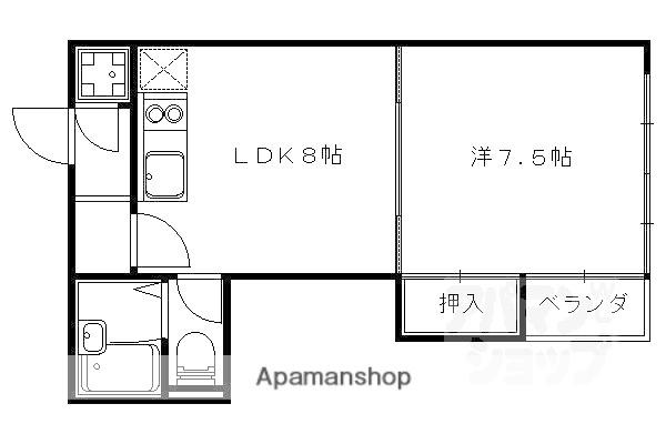 メゾン音羽(1LDK/2階)の間取り写真