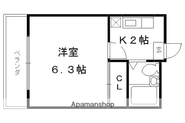 シティーコーポ円町(1K/2階)の間取り写真