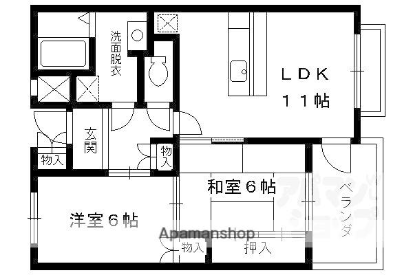 JP京都向島レジデンス(2LDK/2階)の間取り写真