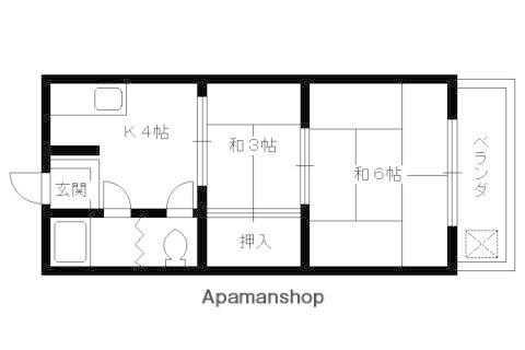 マンション山科(2K/2階)の間取り写真