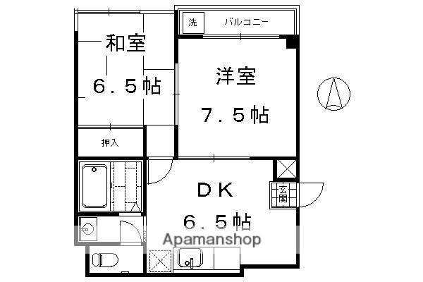 ヴィラロイヤルYUKI(2DK/4階)の間取り写真