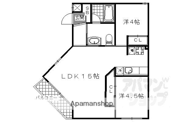 PARK HILLS OYAKE VILLA 3(2LDK/3階)の間取り写真