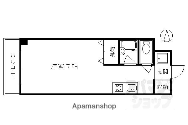 グランタック四条大宮(1K/1階)の間取り写真