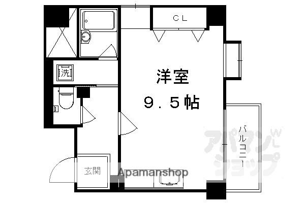 ダイアパレス西大路御池(1K/6階)の間取り写真