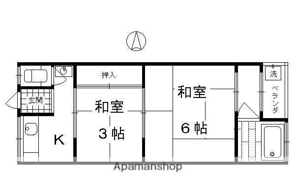 シャトー宝倉(1DK/2階)の間取り写真