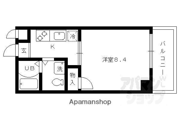 THECITY京都五条(1K/6階)の間取り写真