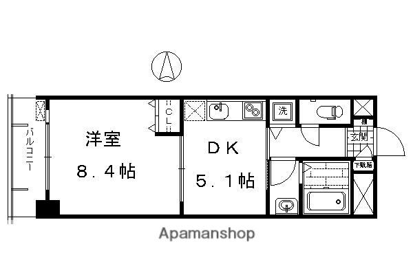 VITA ROSA 京都(1DK/6階)の間取り写真