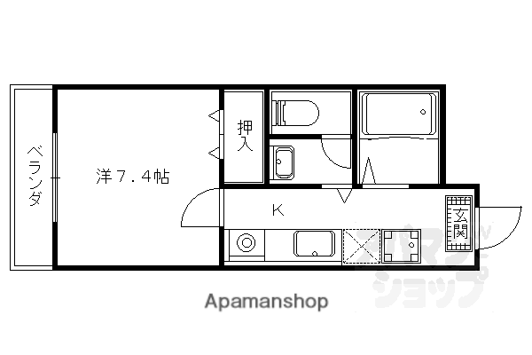 メゾンコスモス(1K/1階)の間取り写真