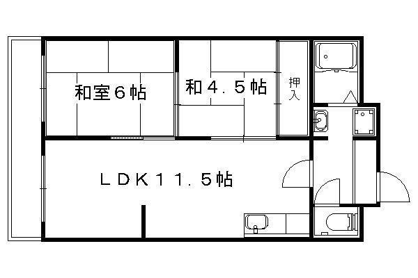 報徳マンション(2LDK/2階)の間取り写真