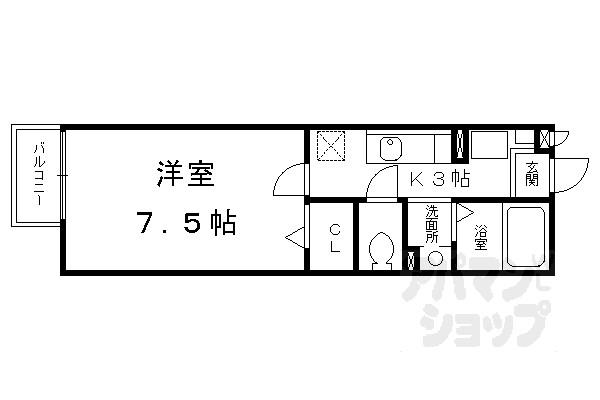 メゾンドール石(1K/1階)の間取り写真