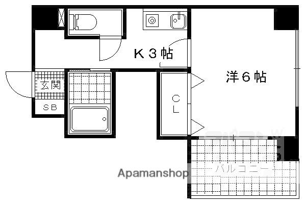 山科アーバンコテージ(1K/1階)の間取り写真