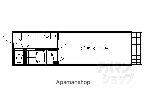 ウッドテック国松(1K/2階)の間取り写真
