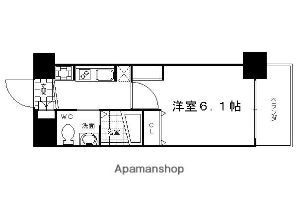 エステムプラザ京都御所ノ内REGIA(1K/4階)の間取り写真