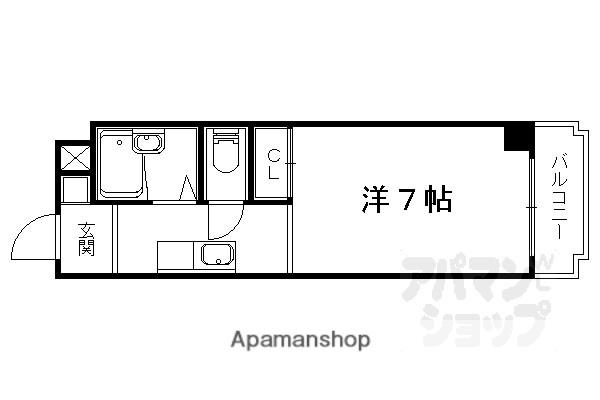 メゾン勧修寺(1K/4階)の間取り写真