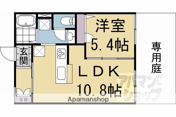 ポニーハイツ(1LDK/1階)の間取り写真