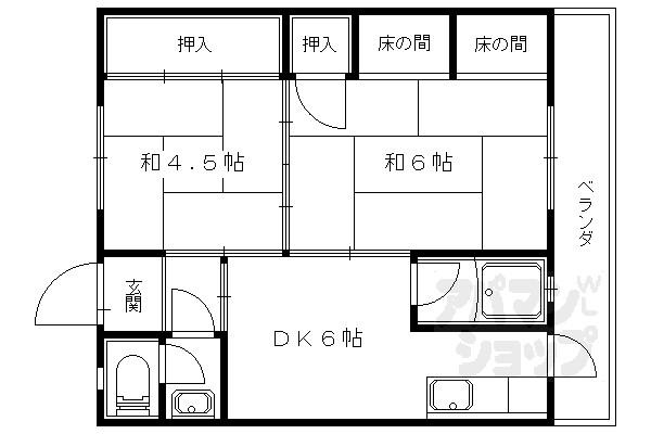 赤澤マンション(2DK/2階)の間取り写真