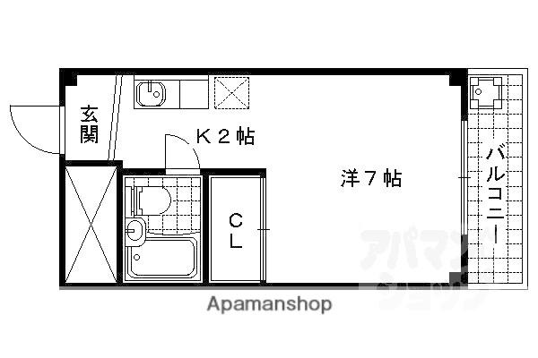 マイルームオトワ(1K/4階)の間取り写真