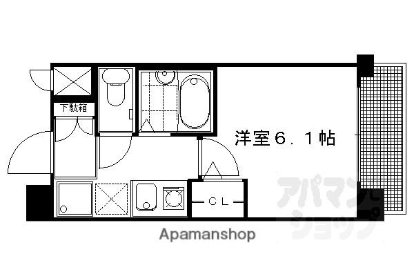 プレサンス京都四条烏丸(1K/5階)の間取り写真