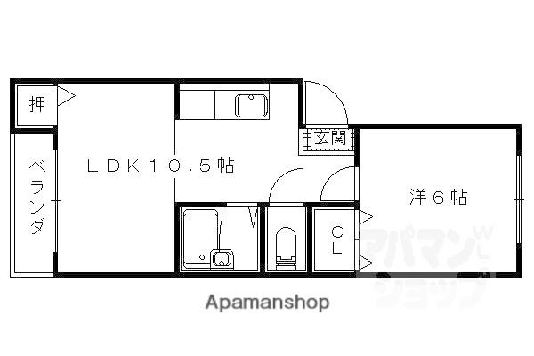 レジデンスK6(1LDK/1階)の間取り写真