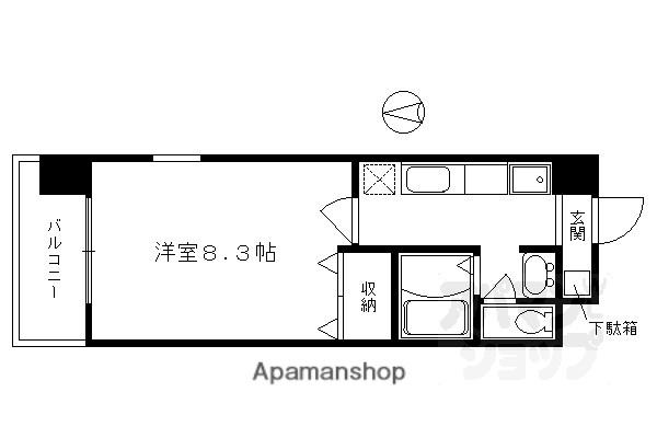 ハウスセゾン四条通(1K/11階)の間取り写真