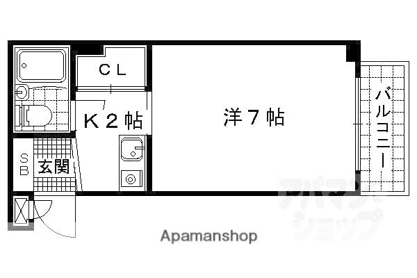 OTOWAマンション(1K/4階)の間取り写真