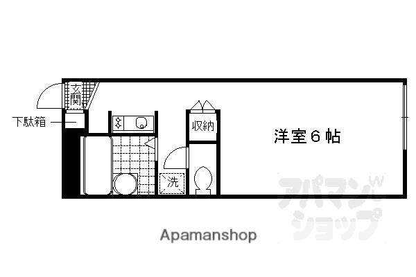 レオパレスシェルクール(1K/2階)の間取り写真