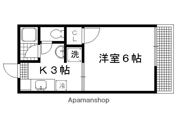 サニーコーポ岡崎(1K/1階)の間取り写真