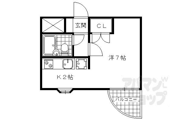 メゾン・ド・リビエール(1K/5階)の間取り写真