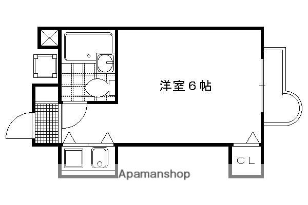 百花荘うえた(1K/1階)の間取り写真