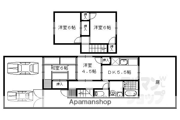 京都市烏丸線 北山駅(京都) 徒歩8分 2階建 築54年(4K)の間取り写真