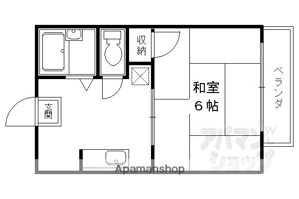 フレグランス桃山(1K/2階)の間取り写真