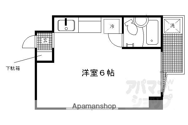 ヴィラ熊野(ワンルーム/3階)の間取り写真