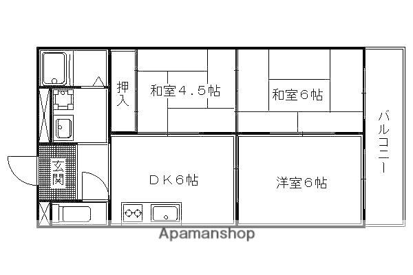 関生ハイツ(3DK/4階)の間取り写真