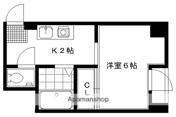 アベニュー77(1K/4階)の間取り写真