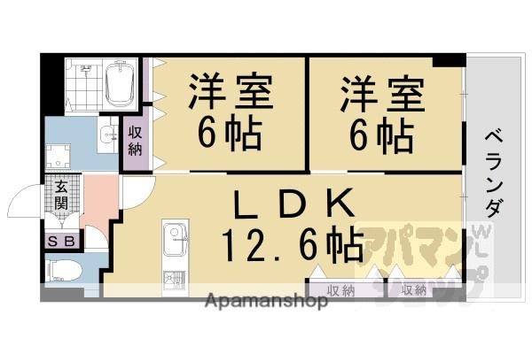 SAKIZOVILLA烏丸四条(2LDK/4階)の間取り写真