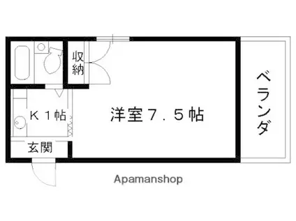 カーサデ伏見(ワンルーム/4階)の間取り写真