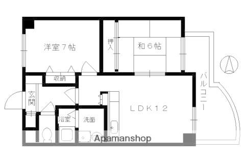 メゾンパーマネンス(2LDK/4階)の間取り写真