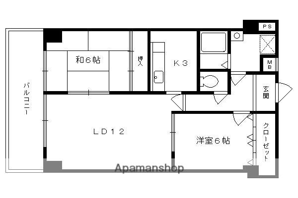 HILL TOP(2LDK/2階)の間取り写真