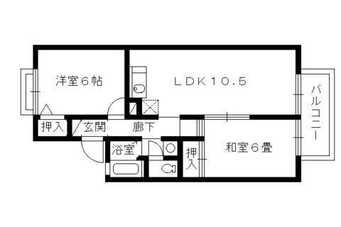 セジュール久我(2LDK/2階)の間取り写真