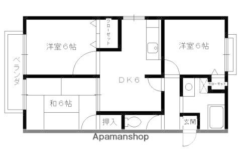 パルカーサ南京都(3DK/2階)の間取り写真