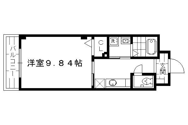 LA・KIYAMIYASSO(1K/3階)の間取り写真