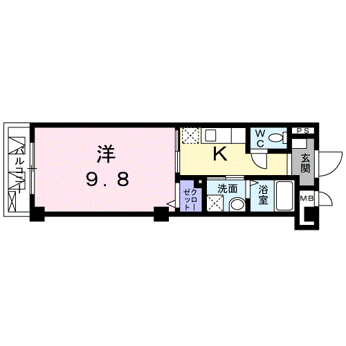 LA・KIYAMIYASSO(1K/2階)の間取り写真