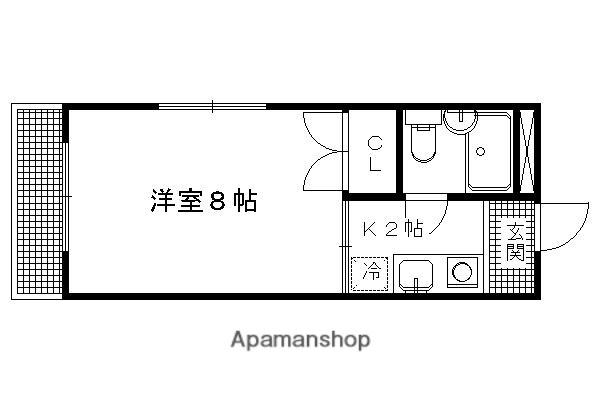 プロムナード宝ヶ池(1K/1階)の間取り写真