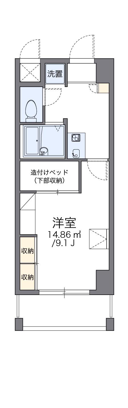 レオパレス三井田(1K/9階)の間取り写真