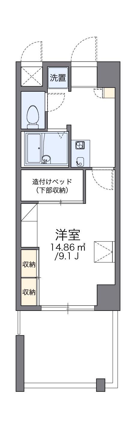 レオパレス三井田(1K/4階)の間取り写真